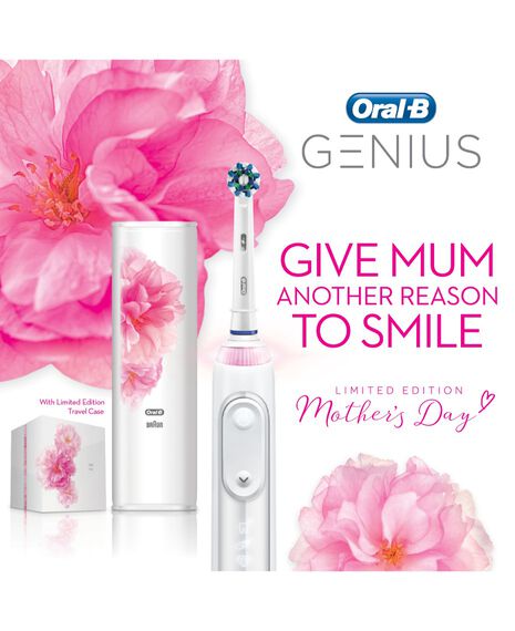 Genius 9000 White Electric Toothbrush w/ White Sakura Limited Edition Box & Case